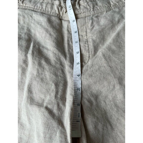 J. Jill Linen Pants Womens Large 28" Inseam Straight Leg Beige Lagenlook Coastal - Picture 6 of 7